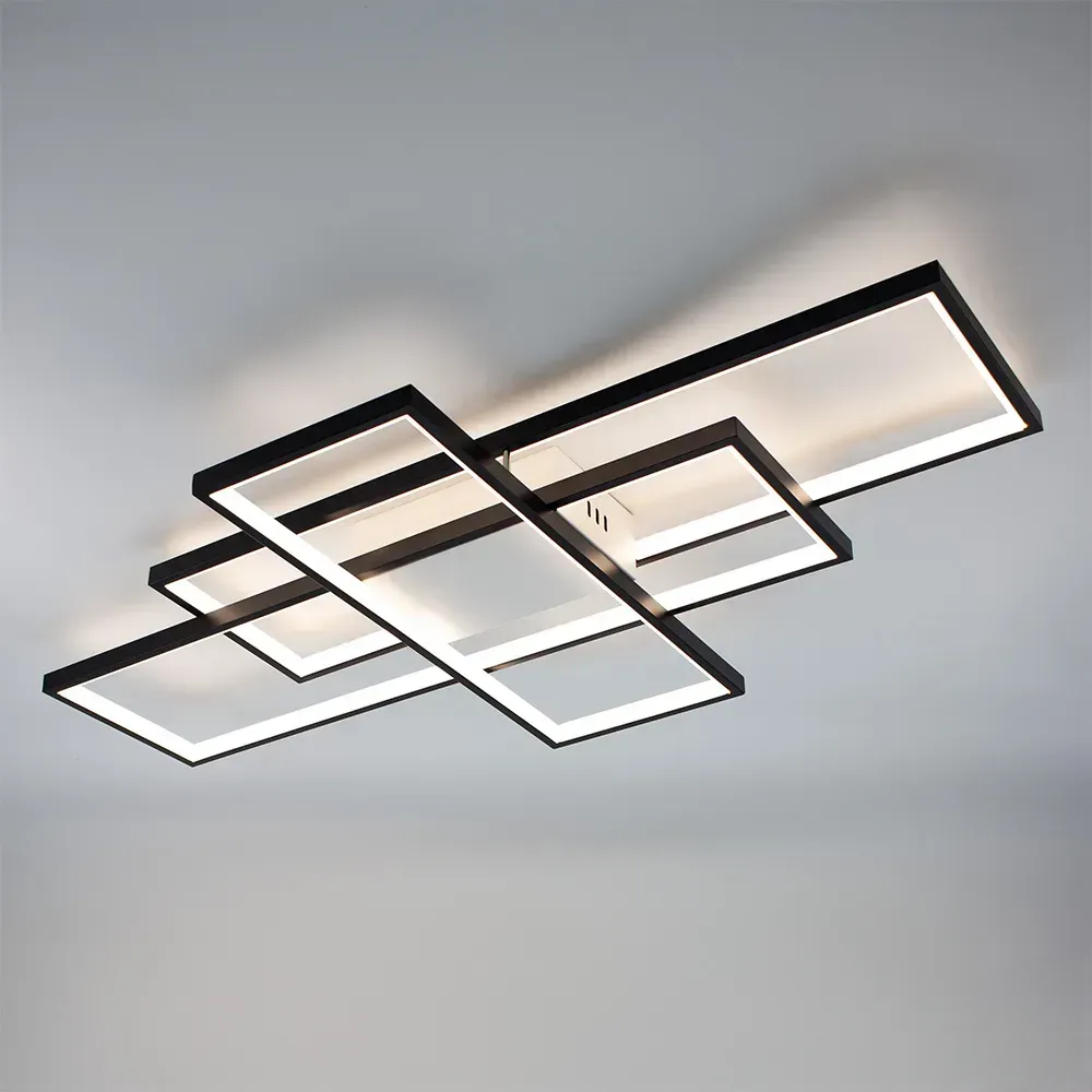 Стельова люстра з пультом L-90 cm Led 110W 3000К-60000К Black Square 260975-100008854