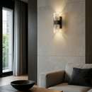 Настінний світильник чорний H-30 cm Led 8W Black Wavy Glass 251176-100006539