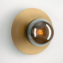 Настінний світильник бурштиновий D-23 cm E14 Amber+Gold Plate 260544-100007999