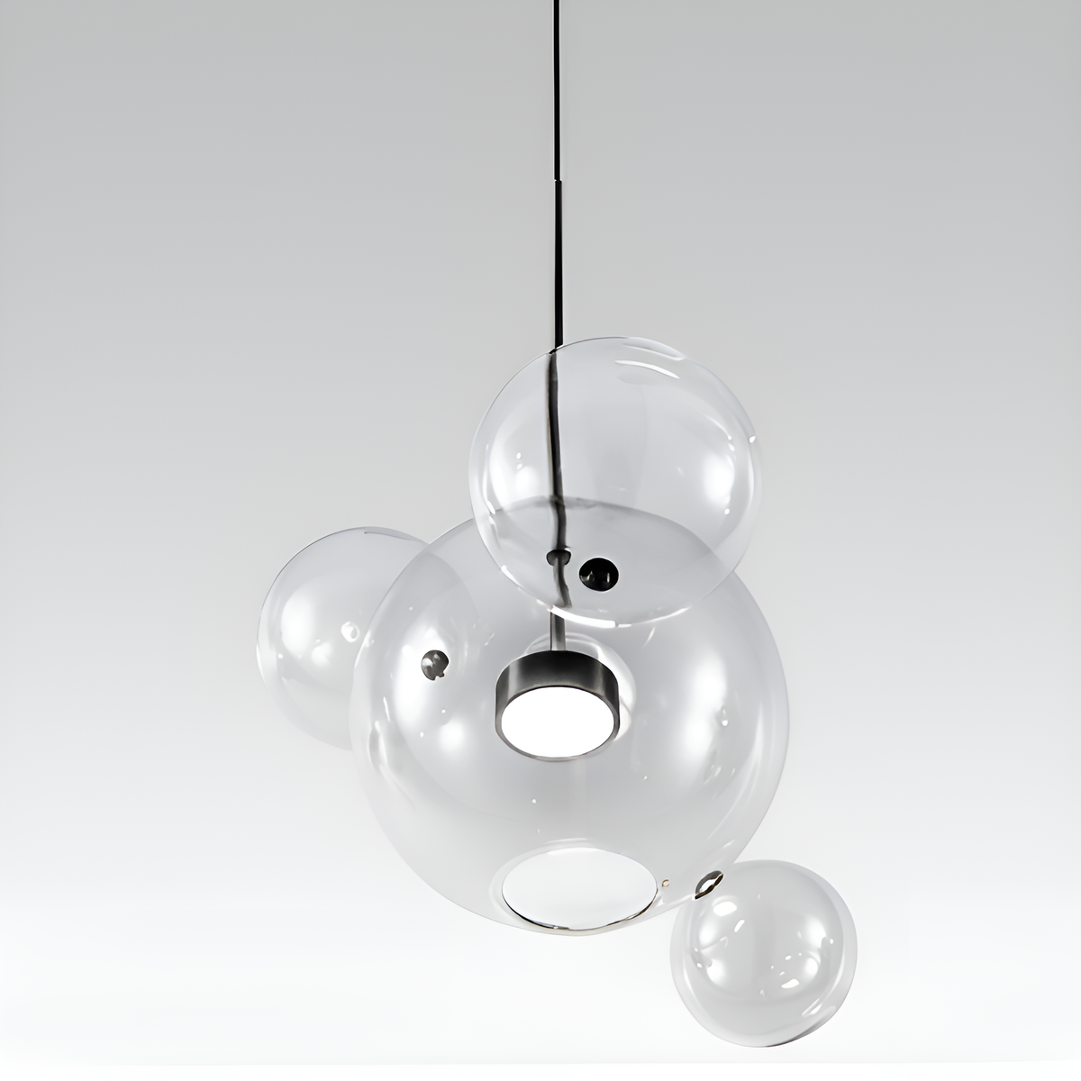 Підвісний світильник у вигляді бульбашки D-30 cm Led 10W Black+Clear Bubble 250717-100005649