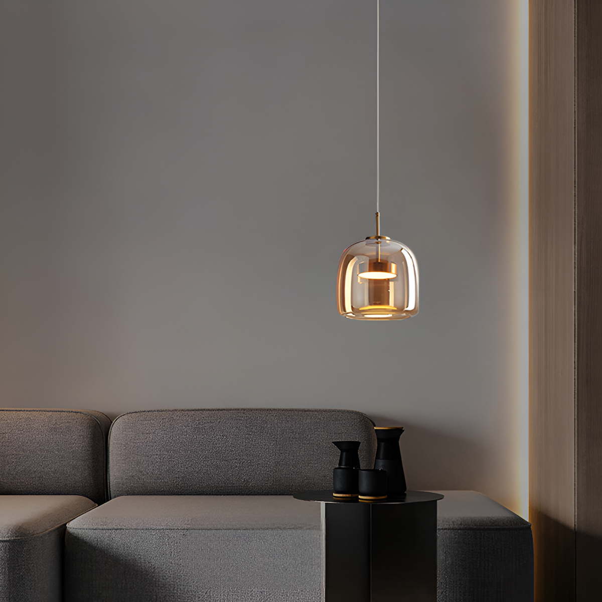 Підвісний світильник бурштиновий D-23 cm Led 9W 3000K-6000K Amber+Gold Jube 251231-100006775