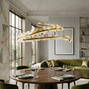 Підвісні люстри золоті D-60 cm / D-80 cm / D-100 cm Led 3000K-6000K Gold Flower 260319-100007741
