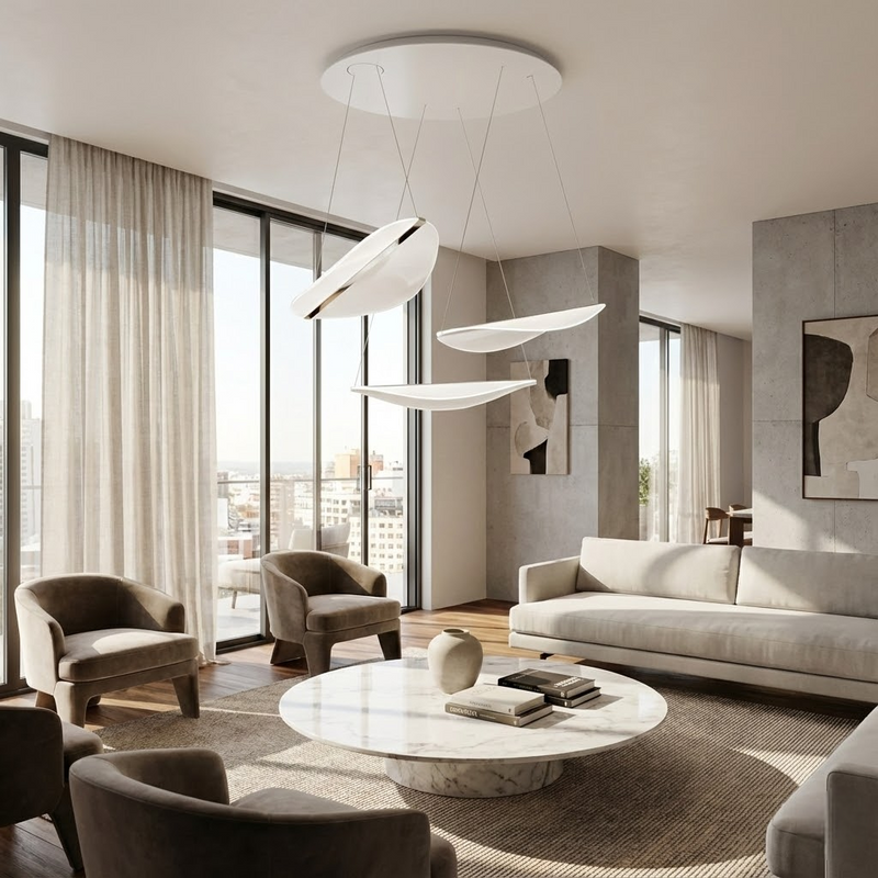 Підвісна люстра з трьох плафонів чипсин Led White Tense 251122-100006730