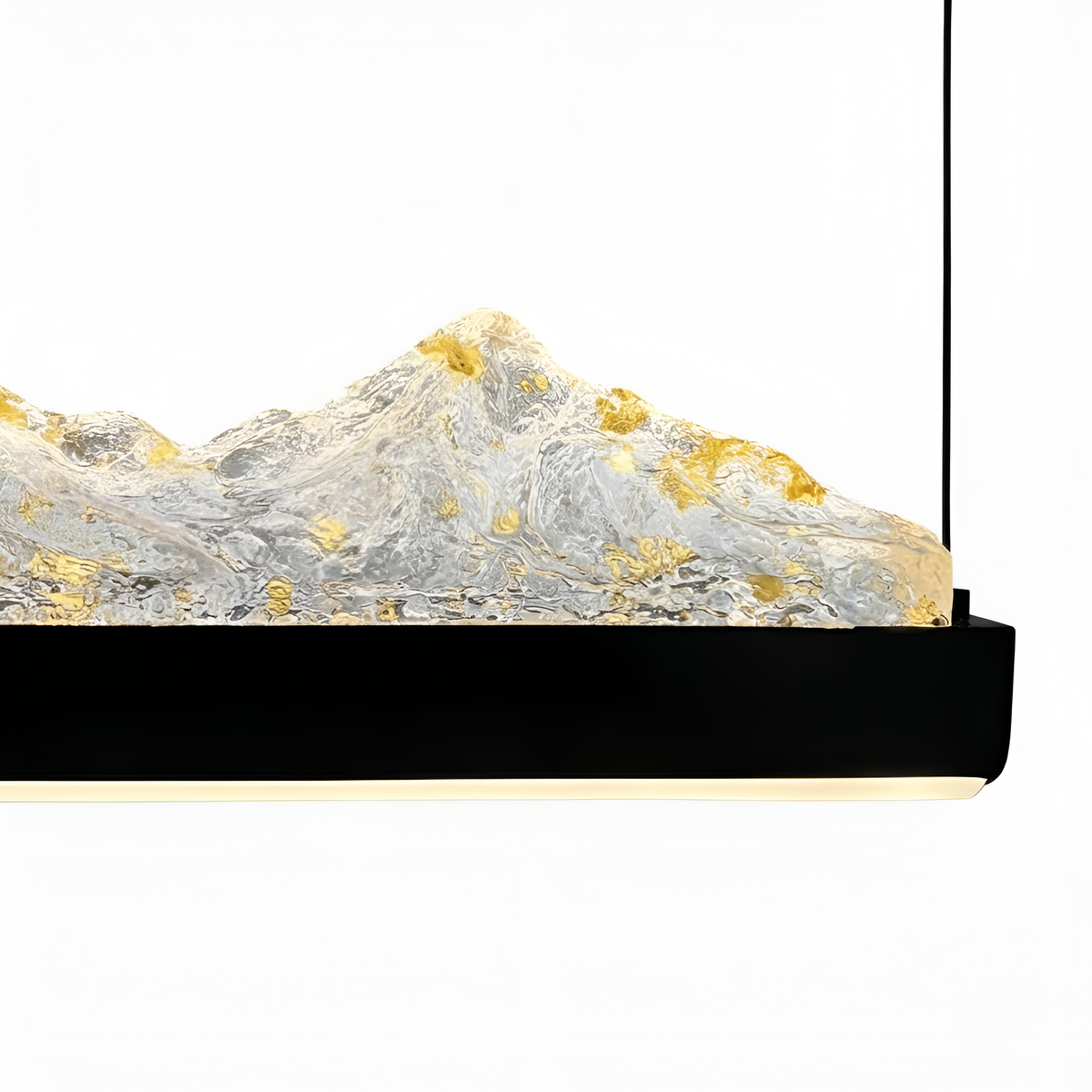Підвісні люстри видовжені з золотою патиною L-100 cm / L-120 cm Led 3000K-6000K Black Ice 260618-100008149
