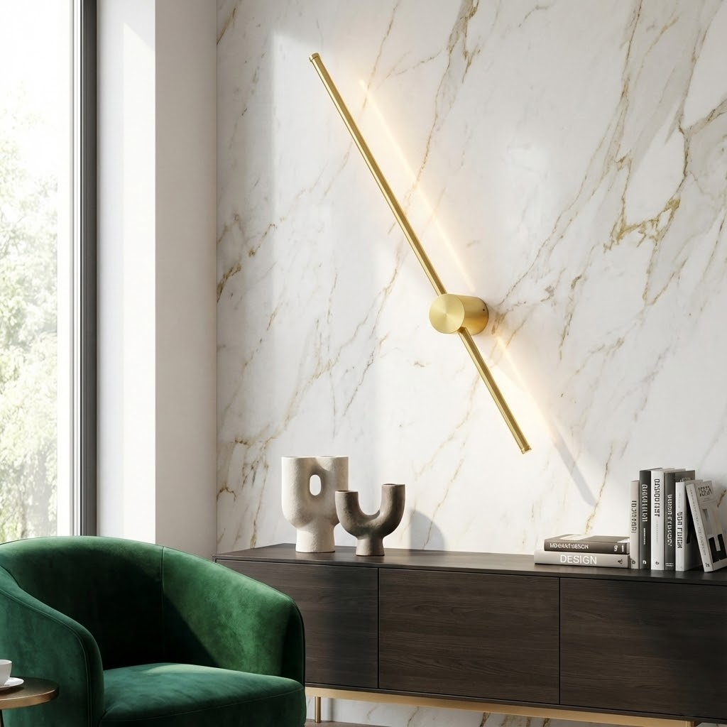 Настінний світильник золотий L-100 cm Led 16W 3000-6000К Gold Pipe line 251160-100006698