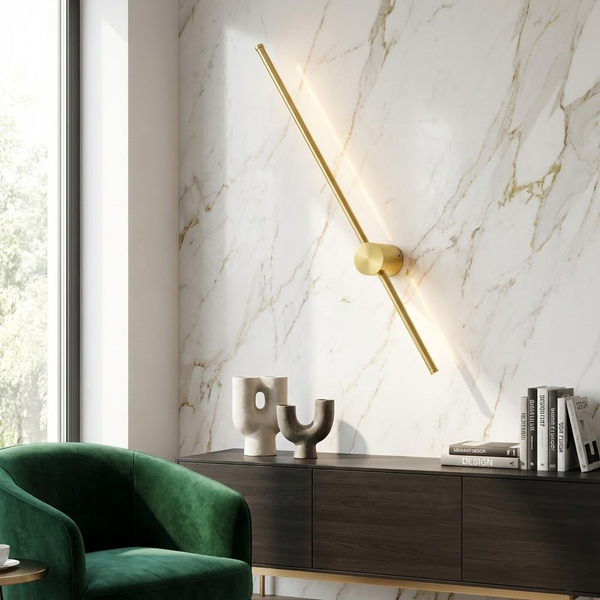 Настінний світильник золотий L-80 cm Led 16W 3000-6000К Gold Pipe line 251160-100006698