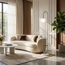 Торшер золотий зі столиком з каменю H-153 cm E27 Gold+White Bollo 251265-100006859