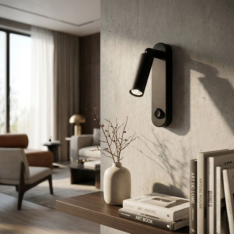 Настінний світильник чорний зі спотом H-22 cm G9 Black 251140-100006709