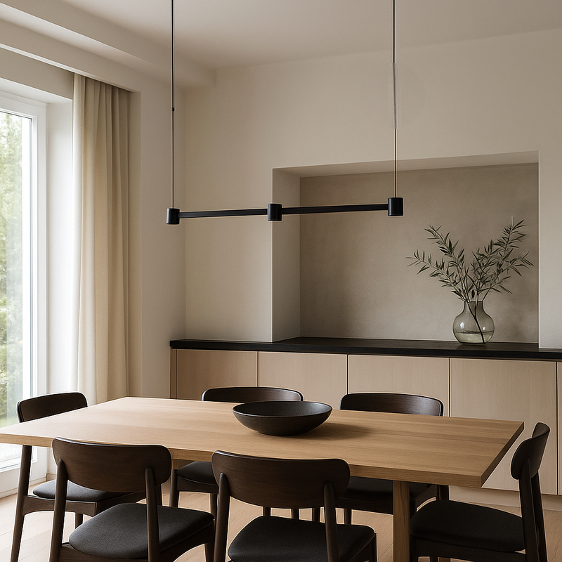 Підвісна люстра чорна L-80 cm / L-120 cm Led 3000K Black Arko Santy 230528-100002062