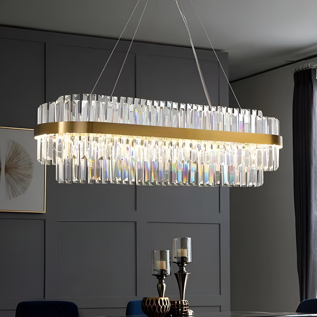 Люстра підвісна Crystal L-120cm 110W Gold 250617-100005080