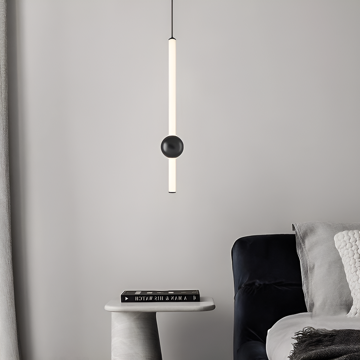 Підвісний світильник Tube H-60cm / H-90cm White+Black Elegant 4000К 250618-100005153