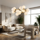 Люстра золота з білими плафонами D-60 cm G9x15 Gold + White Modo Bubbles 251131-100006732