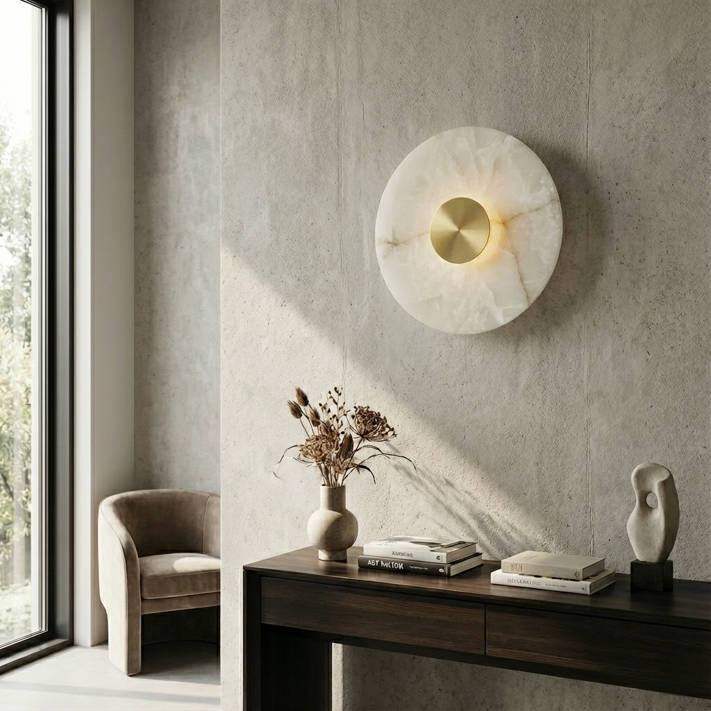 Настінний світильник D-25 cm Led 10W 4000К Gold Marble Circle 230217-100001392
