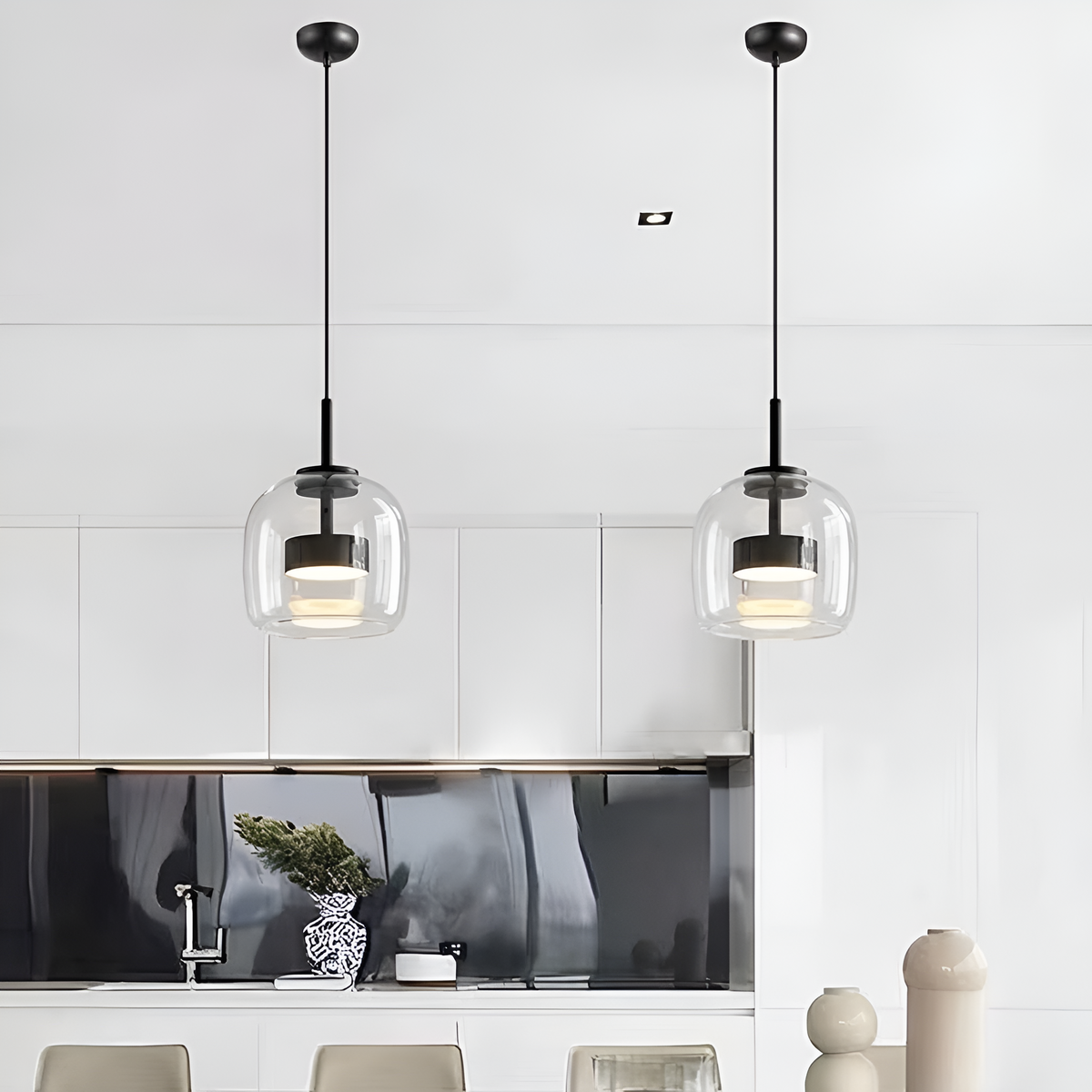 Підвісний світильник прозорий D-23 cm Led 9W 3000K-6000K Clear+Black Jube 251231-100006777
