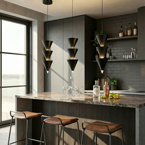 Підвісний світильник чорний конус H-50 cm Led 8W 4000K Black Cone 251118-100006749