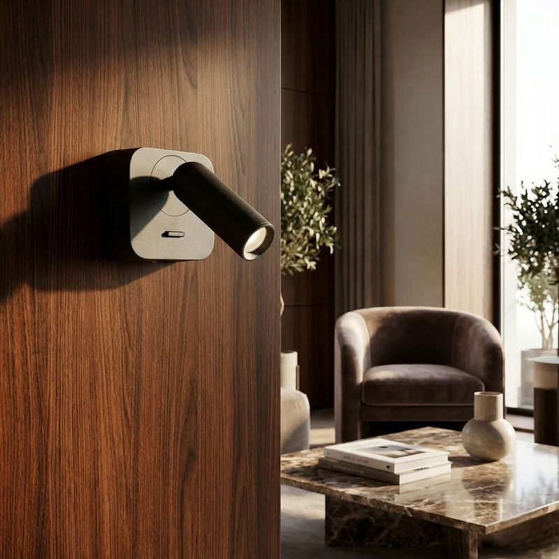 Настінний світильник чорний зі спотом H-8.5 cm Led 3W 3000K Black 251102-100006704