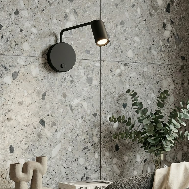 Настінний світильник чорний зі спотом H-27 cm D-10 cm GU10 Black 251140-100006708