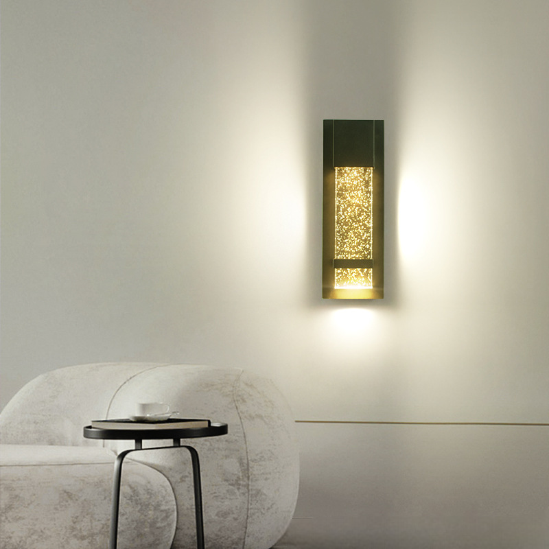 Світильник настінний чорний з прозорим плафоном H-35 cm Led 12W Black Bubbles Grand 251122-100006622