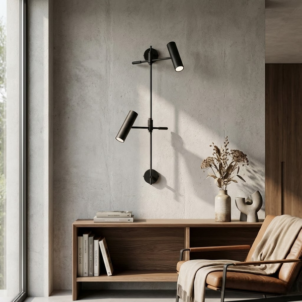 Настінний світильник чорний зі спотом H-95 cm GU10 Black Geometry 251163-100006705