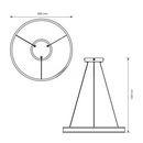 Підвісна люстра чорна з пультом L-50 cm Led 70W 2800K-6000K Black Kukho 260248-100007400