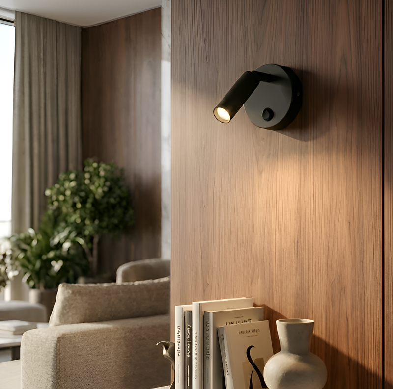 Настінний світильник чорний зі спотом H-11 cm D-8 cm G9 Black 251140-100006703