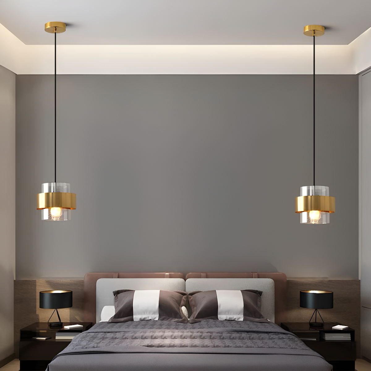 Підвісний світильник D-18 cm E27 Led Amber+Gold Mugga Lamp 251121-100006756