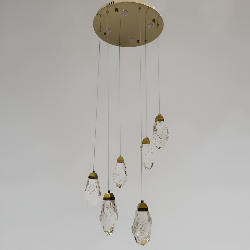 Каскадна люстра золота D-40 cm Led 4000K Gold Crystal 251035-100006409