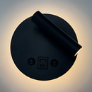 Настінний світильник чорний з вимикачем та USB-порти D-14.5 cm Led 8W 3000K Black Circle 251274-100006987