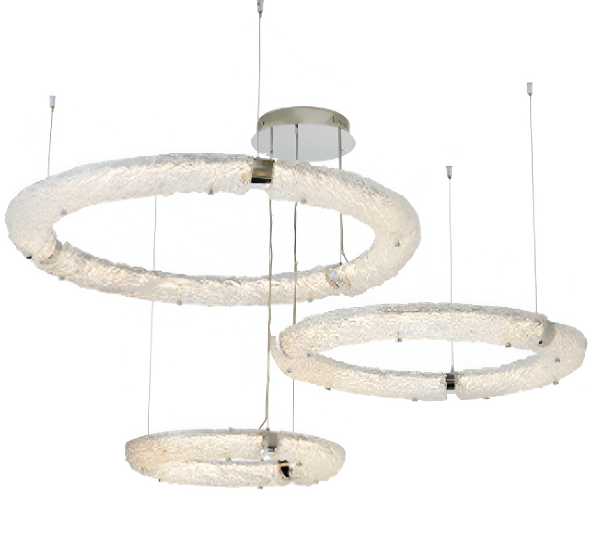 Підвісна люстра срібна D-80+60+50 cm Led 80W Chrome Premium Crystal Circles 260817-100008601