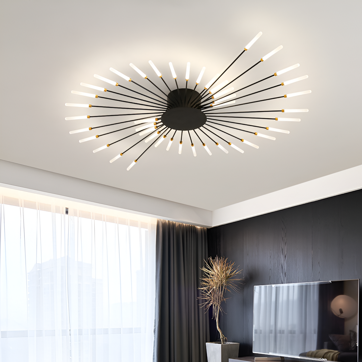 Стельові люстри чорні L-107 cm / L-133 cm Led 4000K Black Fun 260235-100007334