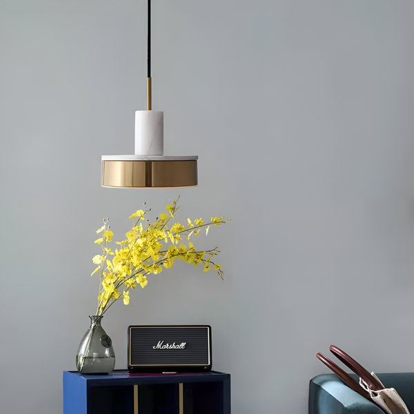 Підвісний світильник D-20 cm Led 18W 4000K White+Gold Marble with gold 251117-100006526