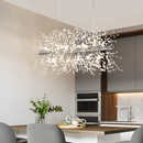 Підвісна люстра срібна з намистинами L-91 cm G9x9 Chrome Dandelion 260235-100007345