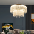 Підвісна подвійна люстра с ланцюжків D-80+50 cm Led 70W 3000K-6000K Chrome Chain 251218-100006916