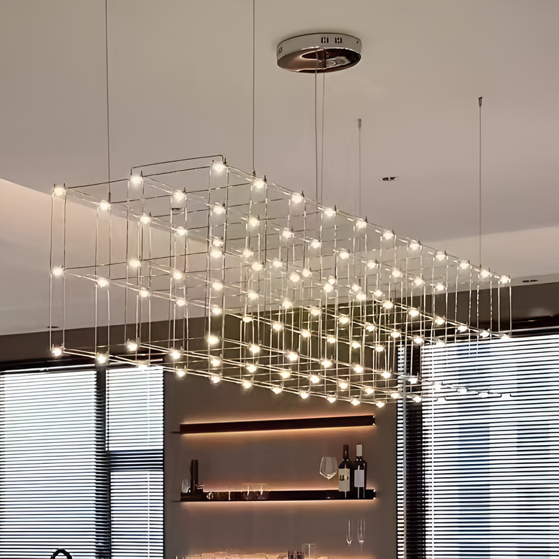 Підвісна люстра срібна L-100 cm Led 22W 3000K Silver Rain 251066-100006334