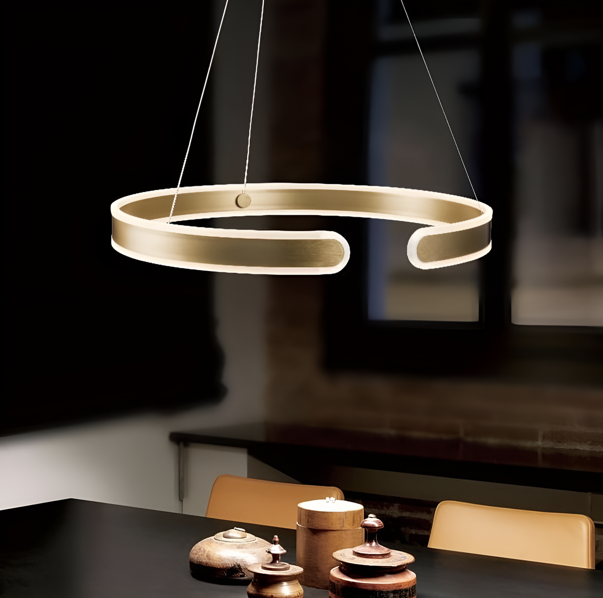 Люстри золоті  D-60 cm / D-80 cm Led 3000К-4500К-5000К Gold Ring  230918-100002513