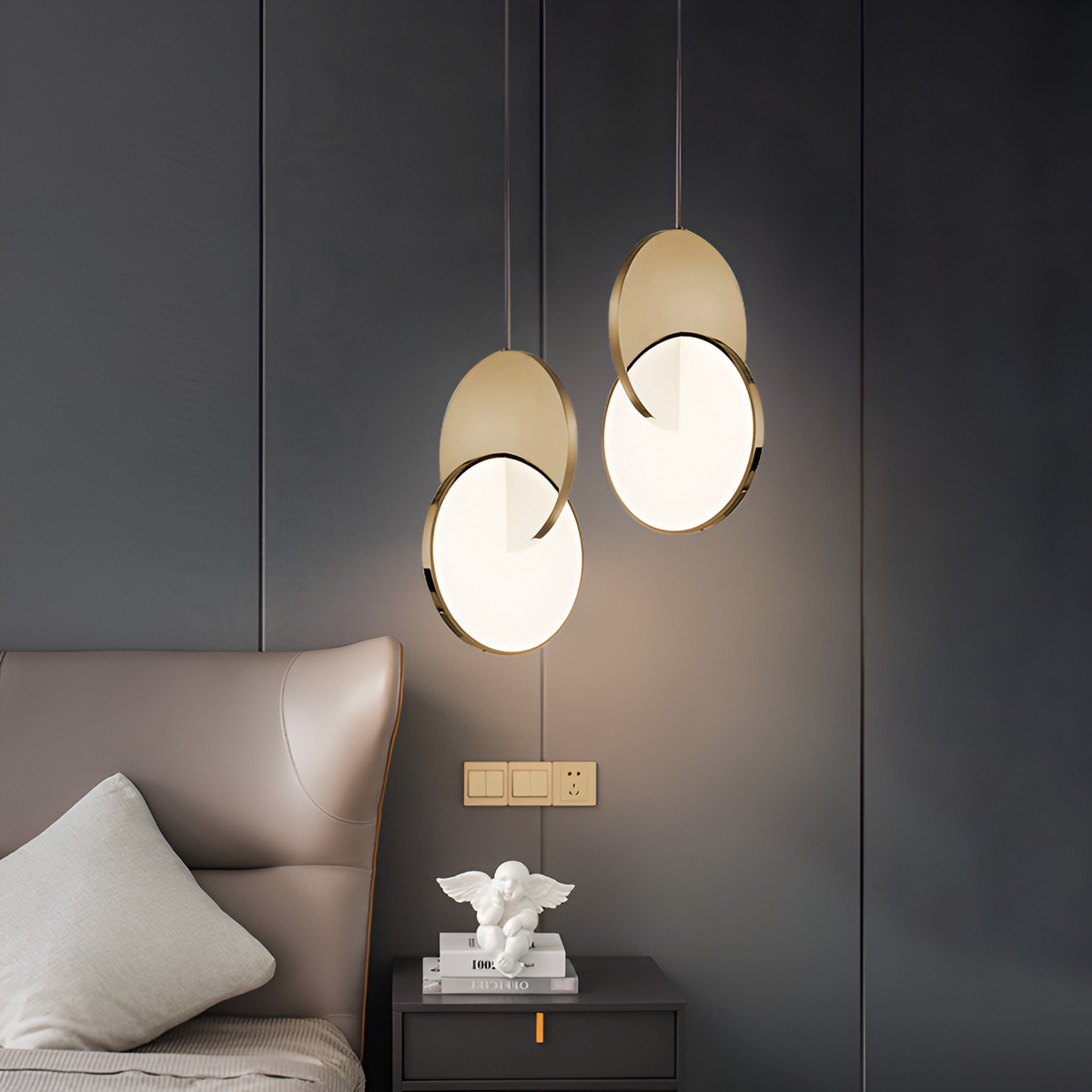 Підвісний світильник золотий D-18 cm Led 10W 4000K Gold Eclipse Coins 220735-100000885