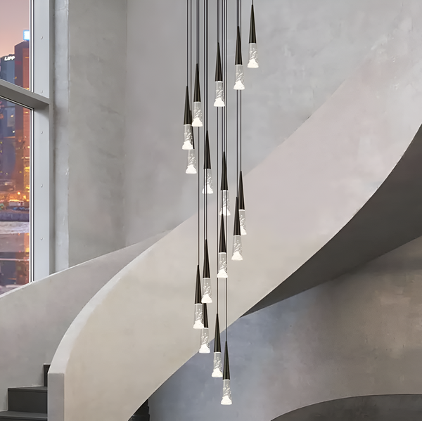 Каскадна чорна люстра D-44 cm / D-60 cm Led Black Cascade 251018-100006292