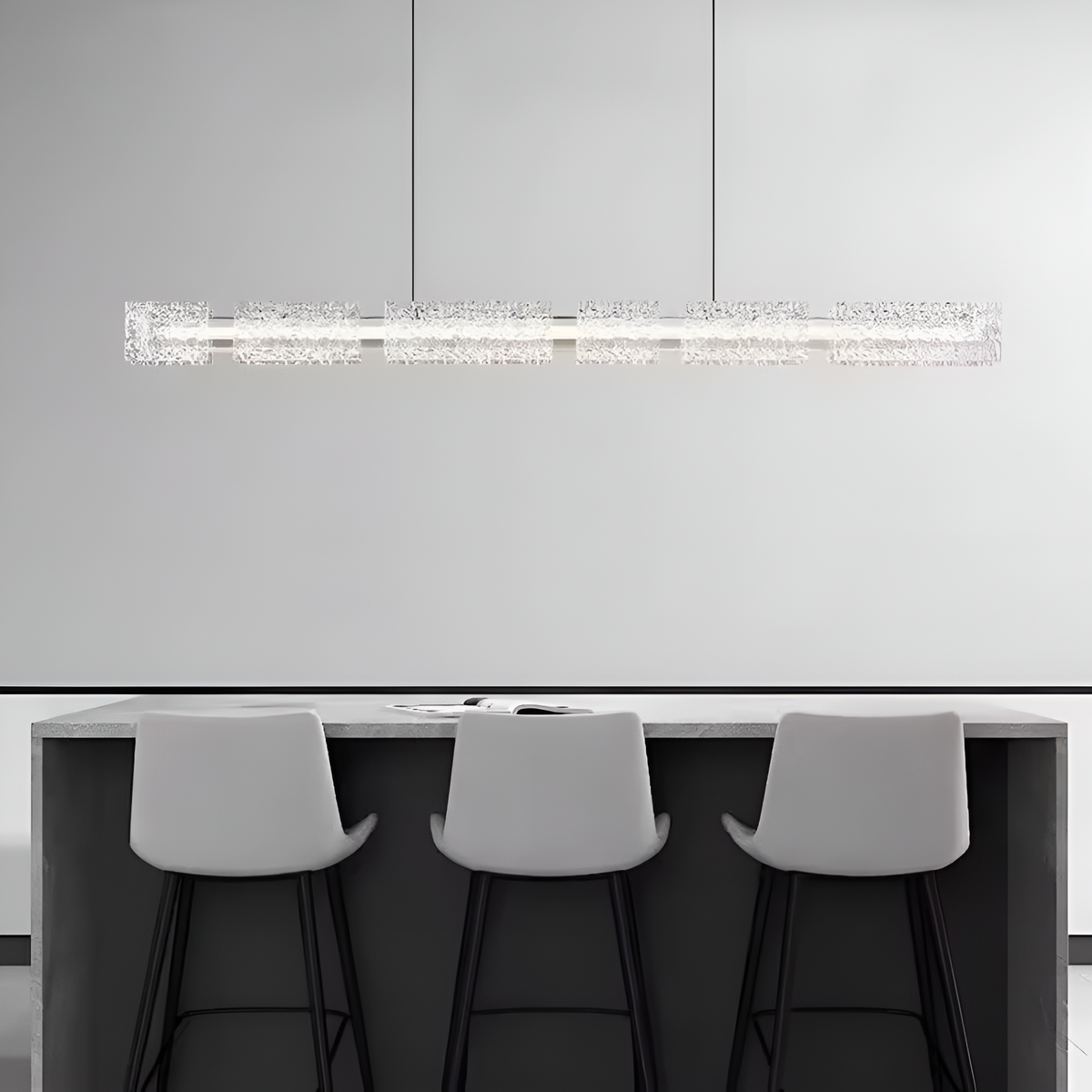 Підвісні люстри крижані L-60 cm / D-80 cm Led 3000K-6000K Clear+Black Ice 260118-100007058