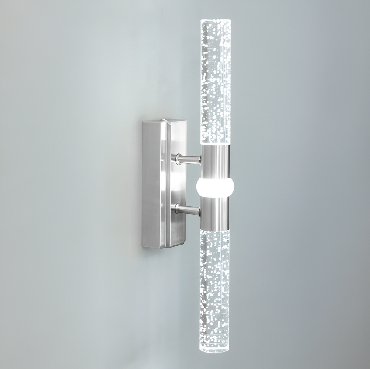 Бра срібне світлодіодне H-40 cm Led 8W 3 режими Chrome Bubble Double Tube 251222-100006762