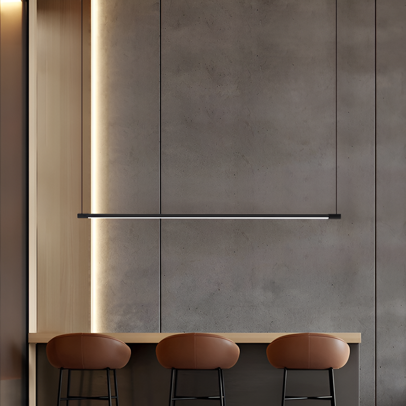 Підвісна люстра чорна L-80 cm Led 9W Black Pipe line 251122-100006694