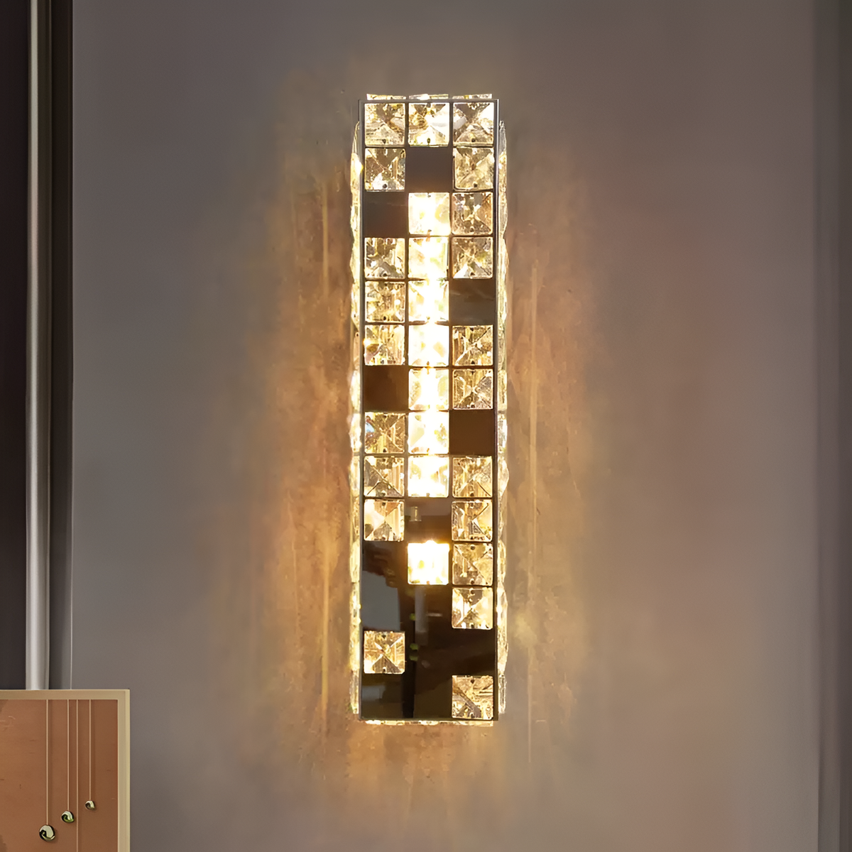 Настінний світильник H-40 cm Led 11W 3000K-6000K Black+Chrome Crystal 260135-100007324