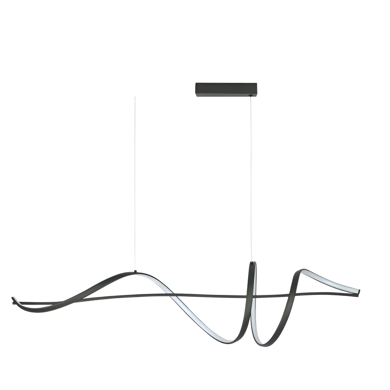 Люстра підвісна чорна хвиляста L-120 cm Led 43W 4000K Black Wave spiral 250780-100005532