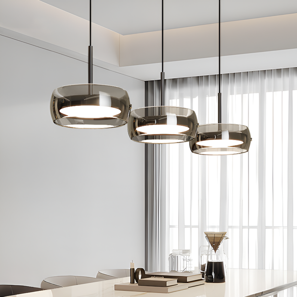 Підвісний світильник димчастий D-20 cm Led 4000К Smoke Rain glass 251122-100006612