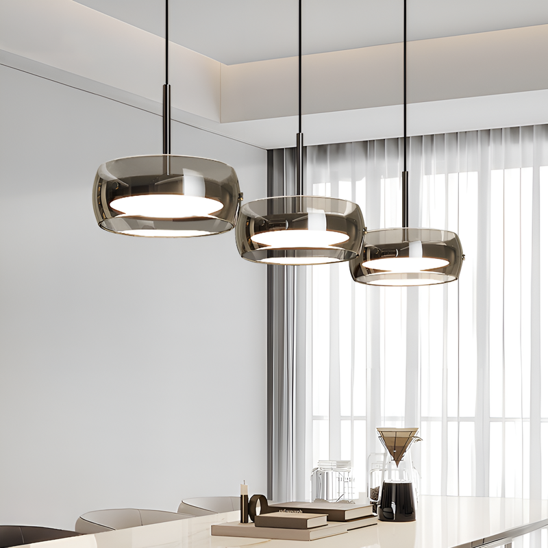 Підвісний світильник димчастий D-20 cm Led 4000К Smoke Rain glass 251122-100006612