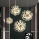 Люстра золота підвісна з намистинами Кульбаба D-50 cm Gold G9x9 Dandelion 260235-100007333
