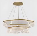 Підвісна подвійна люстра золота світлодіодна D-60+40 cm Led 73W Gold Jellyfish 251035-100006394