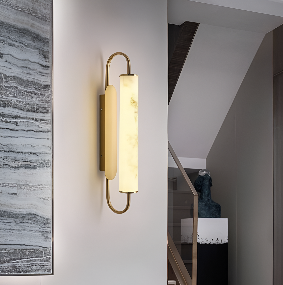 Настінний світильник золотий під мармур H-53 cm Led 20W 3000K-5000K Gold Marble 260122-100007258