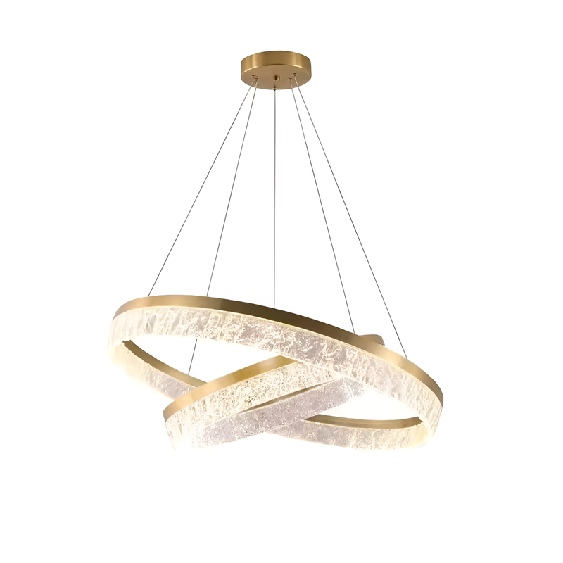 Люстра підвісна золота D-40+60cm Led 248W Gold Ice Circle 251119-100006710