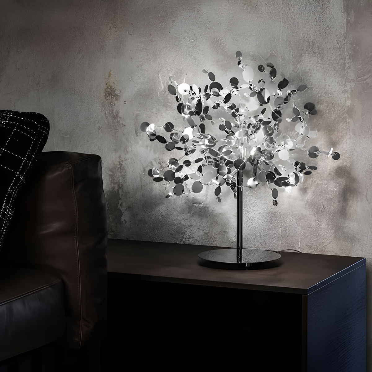 Настільна лампа срібна H-45 cm G9 Chrome Tree 260118-100007040