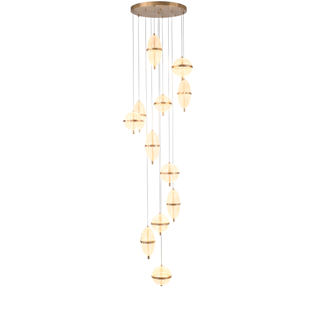 Каскадна люстра D-60 cm Led*12 190W 3000K-5000K Gold Cascade 260122-100007273